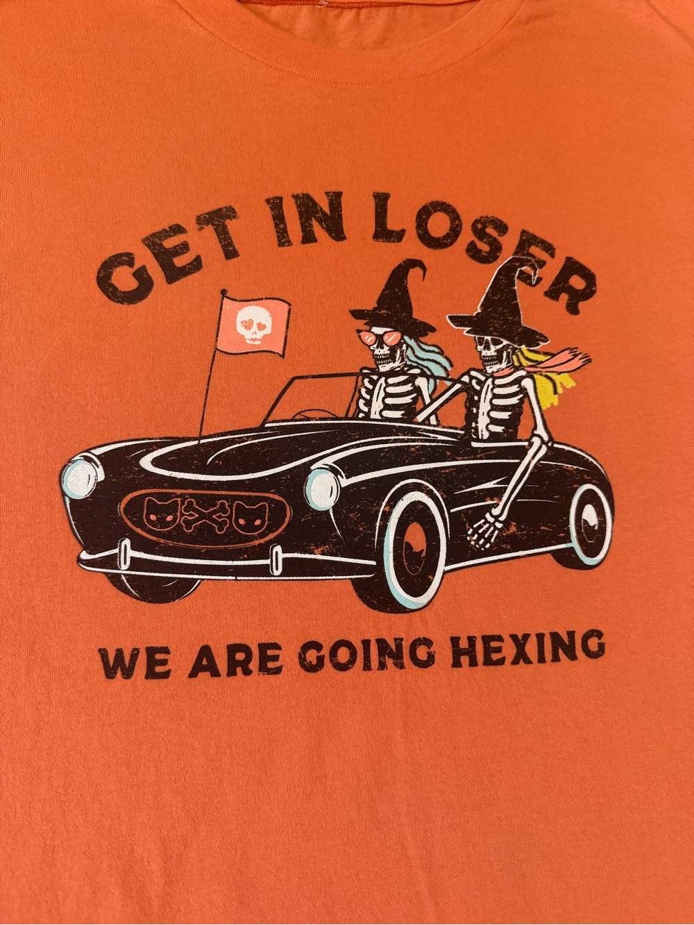 “Get In Loser, We’re Going Hexing” Halloween Graphic Tee — Men’s Large Estimate